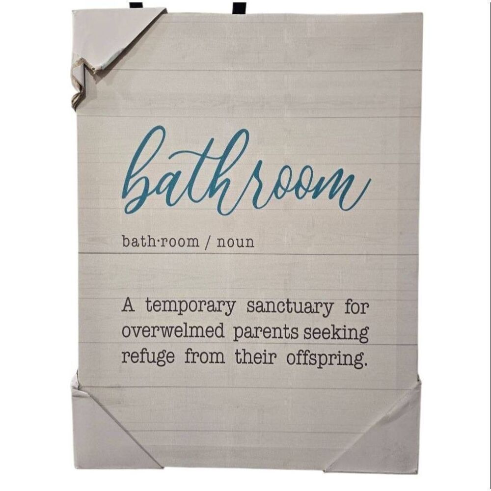 Design District Noun: The Definition Of The Bathroom Canvas Wall Art